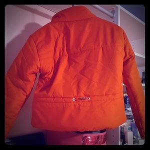 Red mock neck jacket